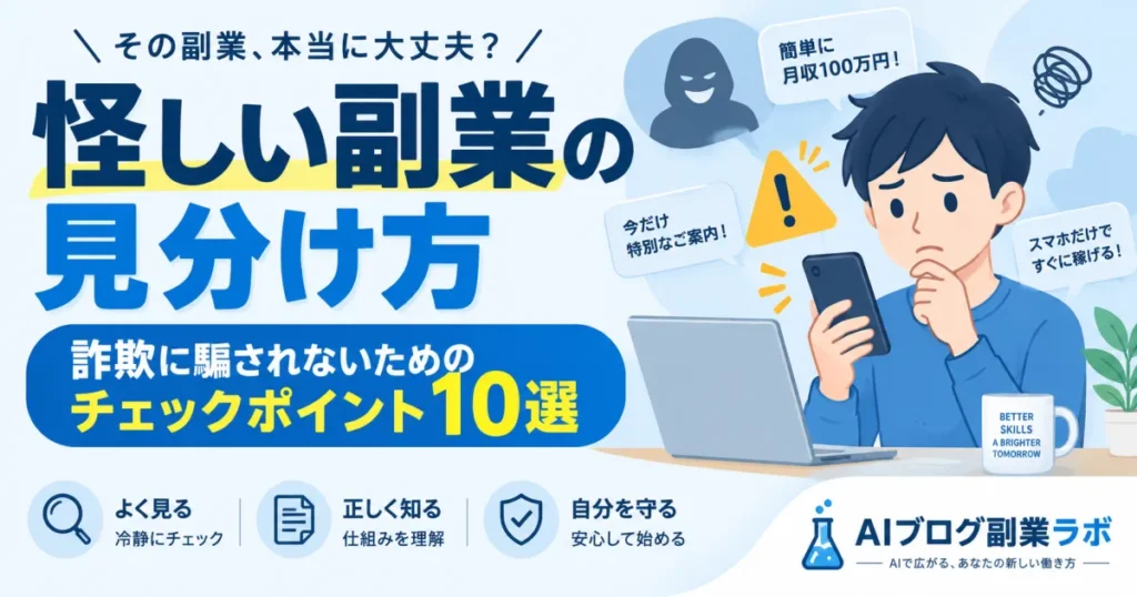 怪しい副業の見分け方！詐欺に騙されないためのチェックポイント10選